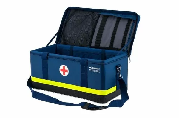 Набор реанимационный для оказания СМП МЕДПЛАНТ НРСП-01 в сумке реанимационной СР-03 с набором для коникотомии, с аспиратором, артикул 455