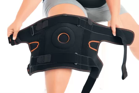 Бандаж на коленный сустав Orliman OPL480 с полицентрическими шарнирами, на полную ногу, черный 