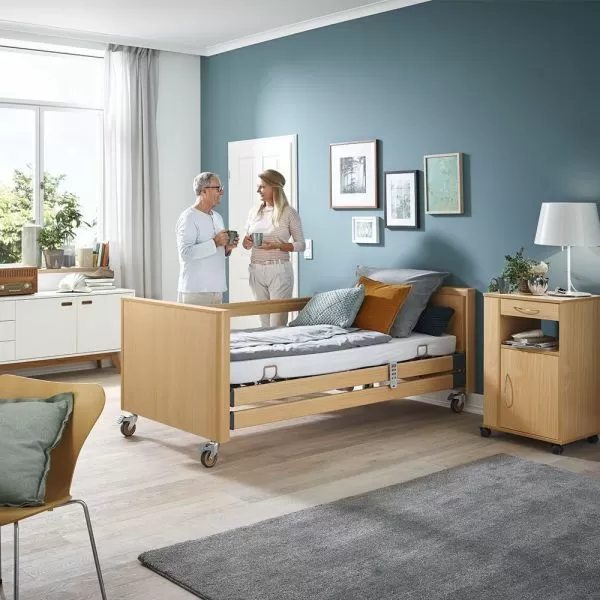 Кровать электрическая Burmeier Dali Standard c деревянными декоративными панелями