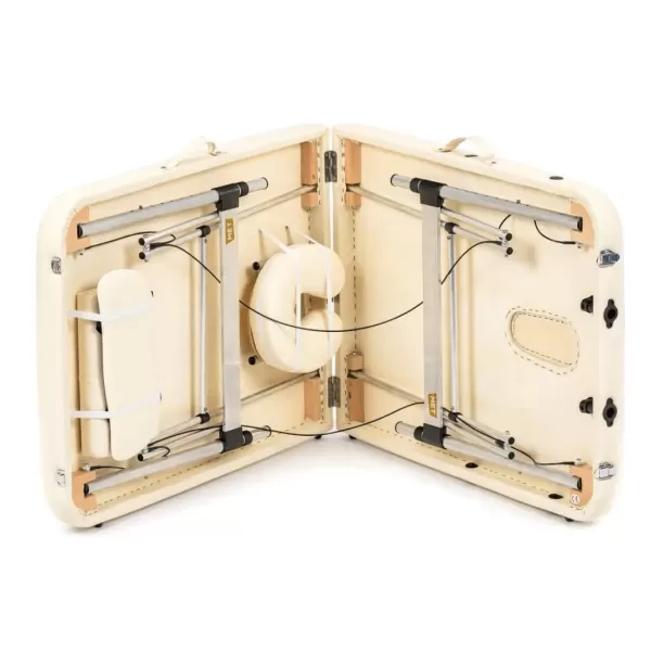 Стол массажный MET Comfort A2, артикул 18460, 2-х секционный складной алюминиевый суперлегкий, кремовый