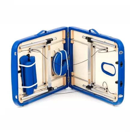 Стол массажный MET Comfort A2, артикул 18459, 2-х секционный складной алюминиевый суперлегкий, синий