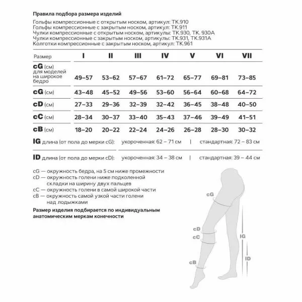 Чулки компрессионные Evolution ТК.931 унисекс 1 класс компрессии с закрытым носком и гладкой резинкой на широкое бедро цвет бежевый