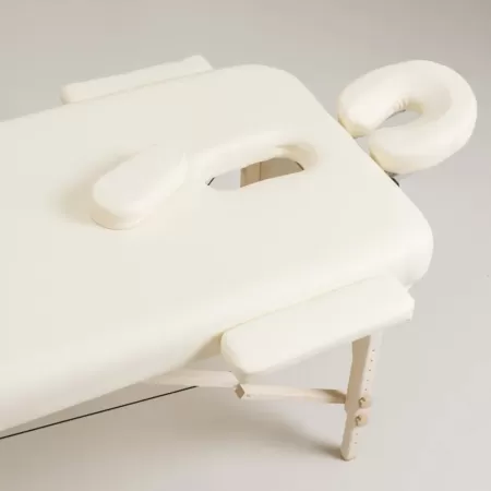 Стол массажный MET Comfort PRO W2, артикул 19028, 2-х секционный складной на буковом каркасе с регулировкой высоты, кремовый