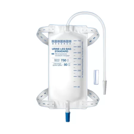 Мочеприемник ножной с выдвижным краном Mederen Стандарт 750мл 50см 1604-M103-07