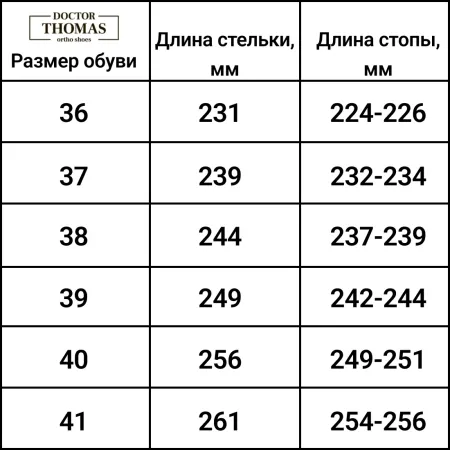 Туфли ортопедические женские Doctor Thomas DTD-270-1 кожаные цвет черный  