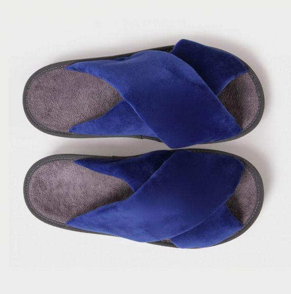 Тапочки ортопедические Luomma LM-810.046, цвет велюр синий 